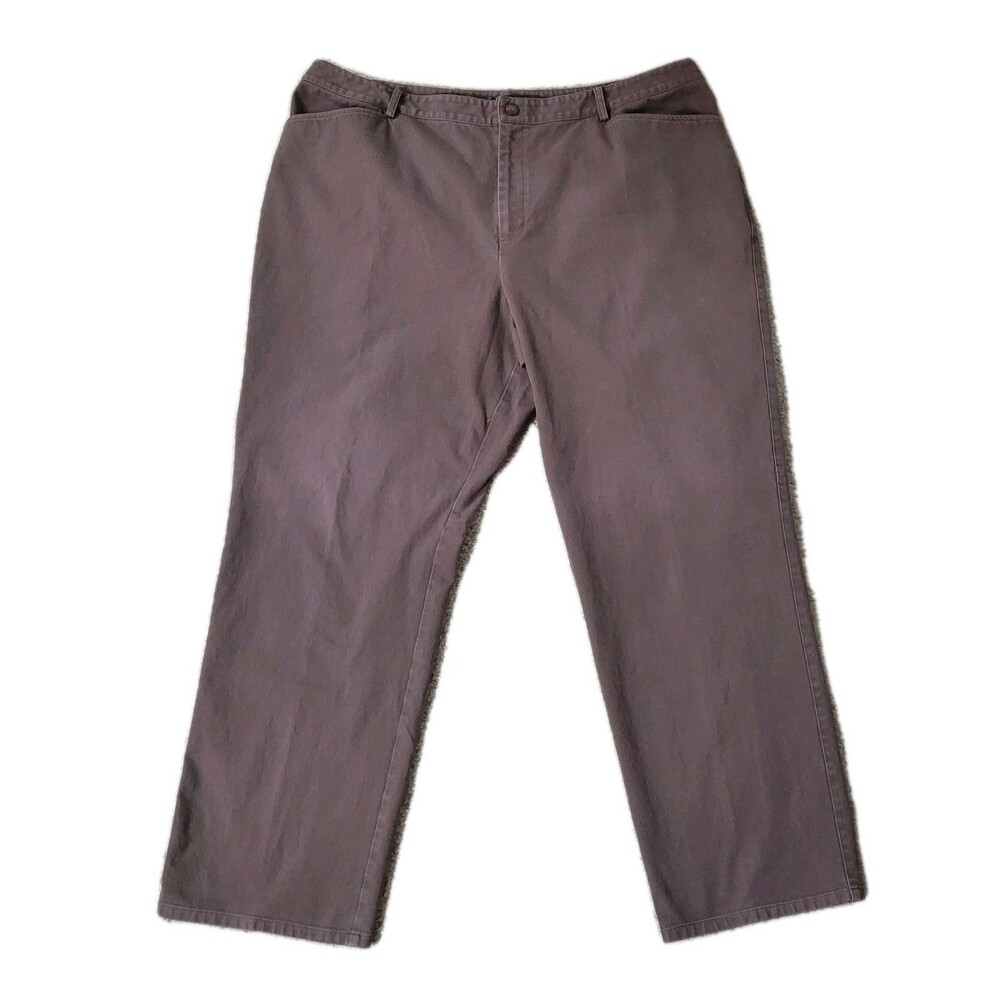 Lauren Ralph Lauren Pants Womens 20W Brown Modern Canvas Straight Bareback Pants
